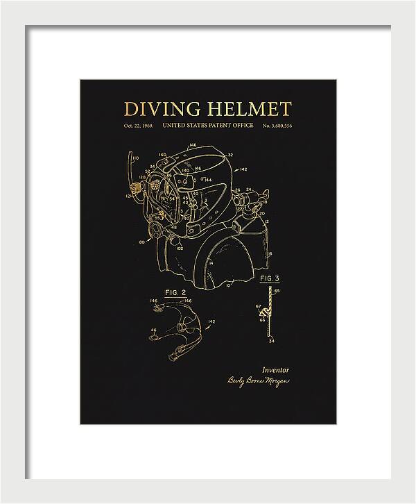 Diving Helmet Gold Patent Us3680556a