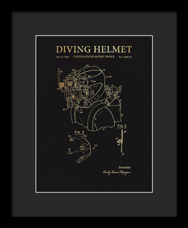 Diving Helmet Gold Patent Us3680556a