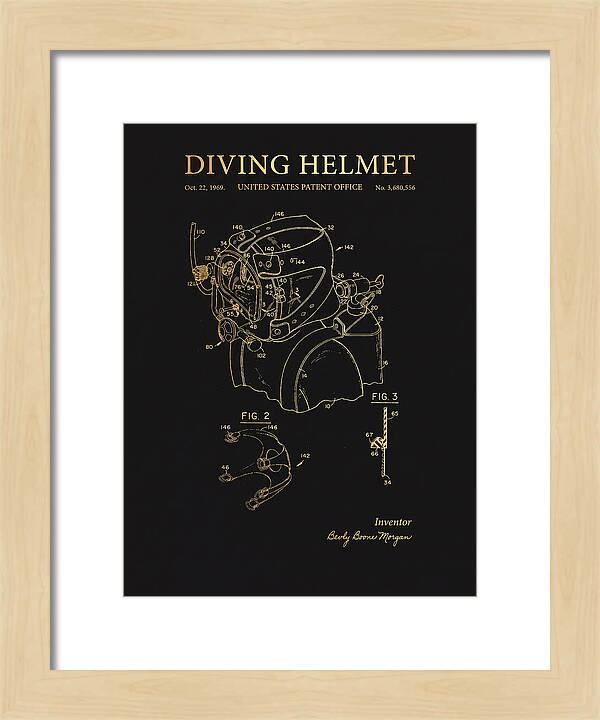 Diving Helmet Gold Patent Us3680556a