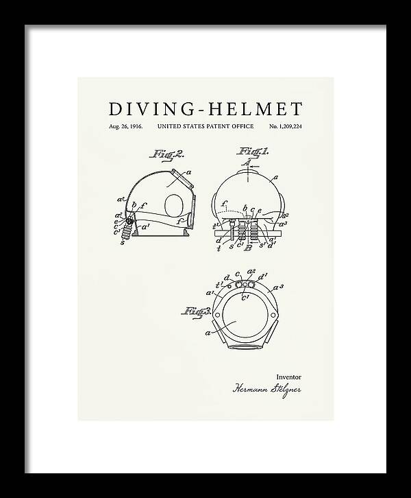 Diving Helmet Minimalist Patent Us1209224