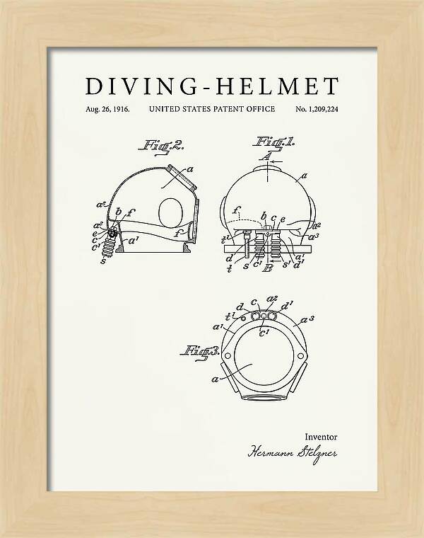 Diving Helmet Minimalist Patent Us1209224