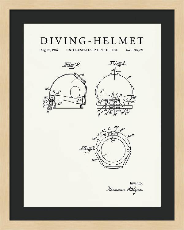 Diving Helmet Minimalist Patent Us1209224