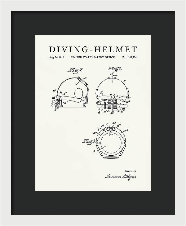 Diving Helmet Minimalist Patent Us1209224