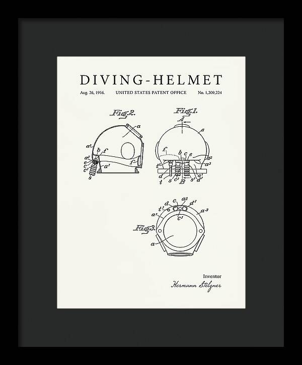 Diving Helmet Minimalist Patent Us1209224