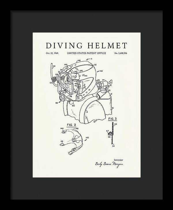 Diving Helmet Minimalist Patent Us3680556a