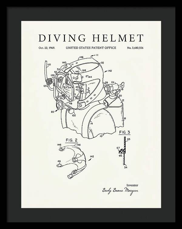 Diving Helmet Minimalist Patent Us3680556a