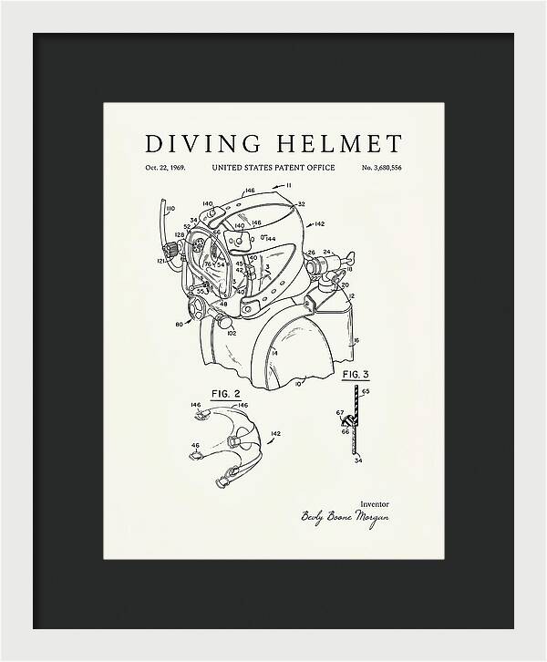 Diving Helmet Minimalist Patent Us3680556a