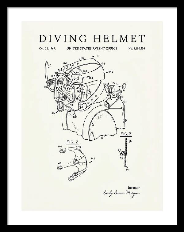 Diving Helmet Minimalist Patent Us3680556a