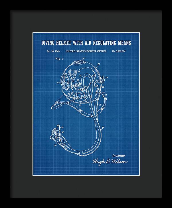 Diving Helmet With Air Regulating Means Blueprint Patent Us3308814a