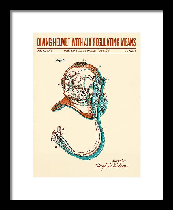Diving Helmet With Air Regulating Means Retro Patent Us3308814a