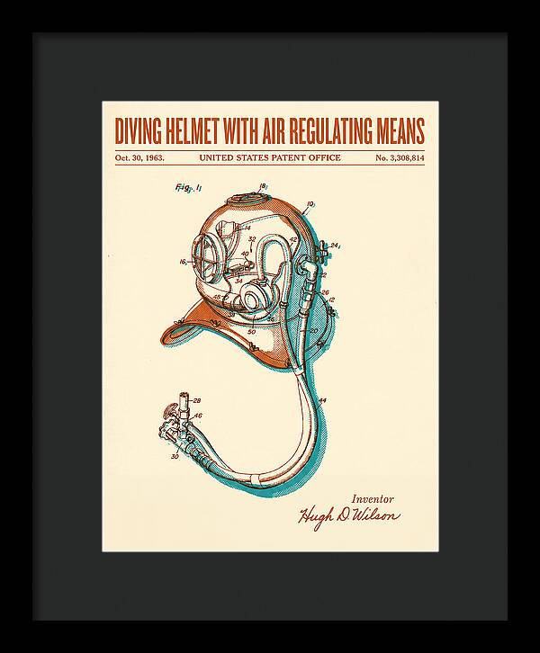 Diving Helmet With Air Regulating Means Retro Patent Us3308814a