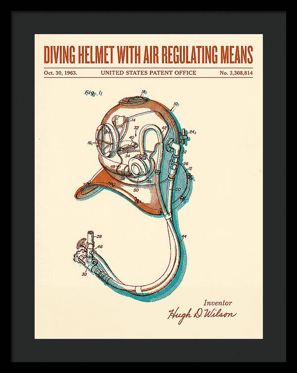 Diving Helmet With Air Regulating Means Retro Patent Us3308814a