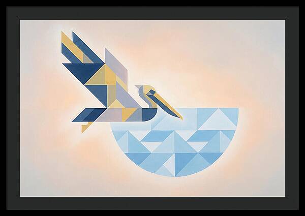 Diving Pelican In Blue Water