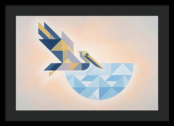 Diving Pelican In Blue Water