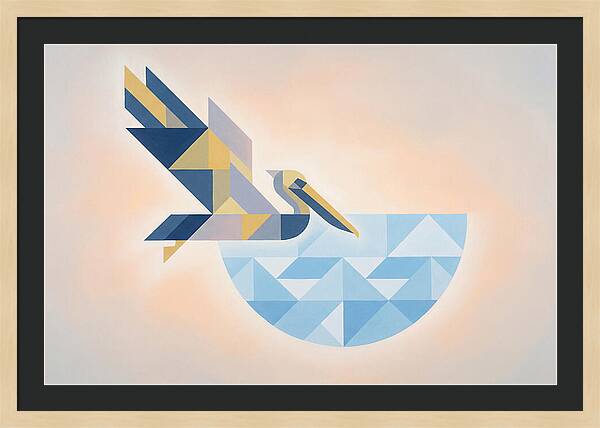 Diving Pelican In Blue Water