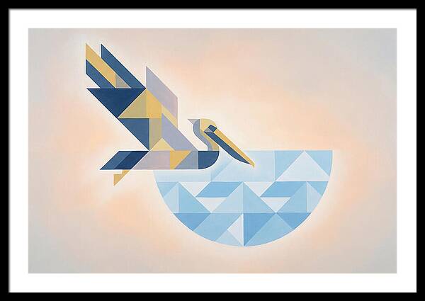 Diving Pelican In Blue Water