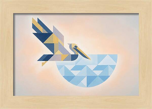 Diving Pelican In Blue Water