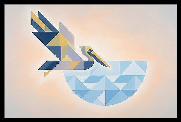 Diving Pelican In Blue Water