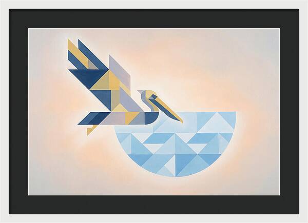 Diving Pelican In Blue Water