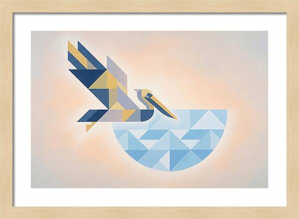 Diving Pelican In Blue Water