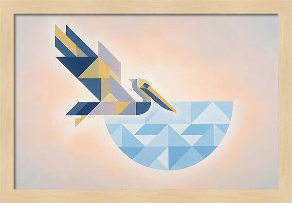 Diving Pelican In Blue Water