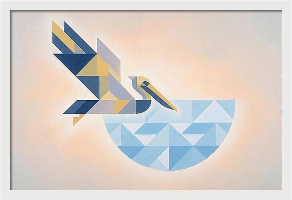 Diving Pelican In Blue Water