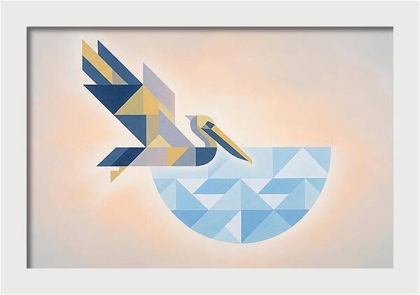 Diving Pelican In Blue Water