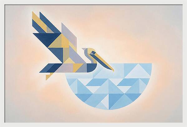 Diving Pelican In Blue Water