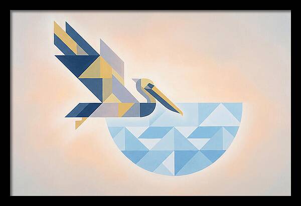 Diving Pelican In Blue Water