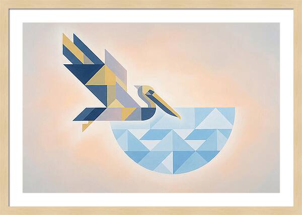 Diving Pelican In Blue Water