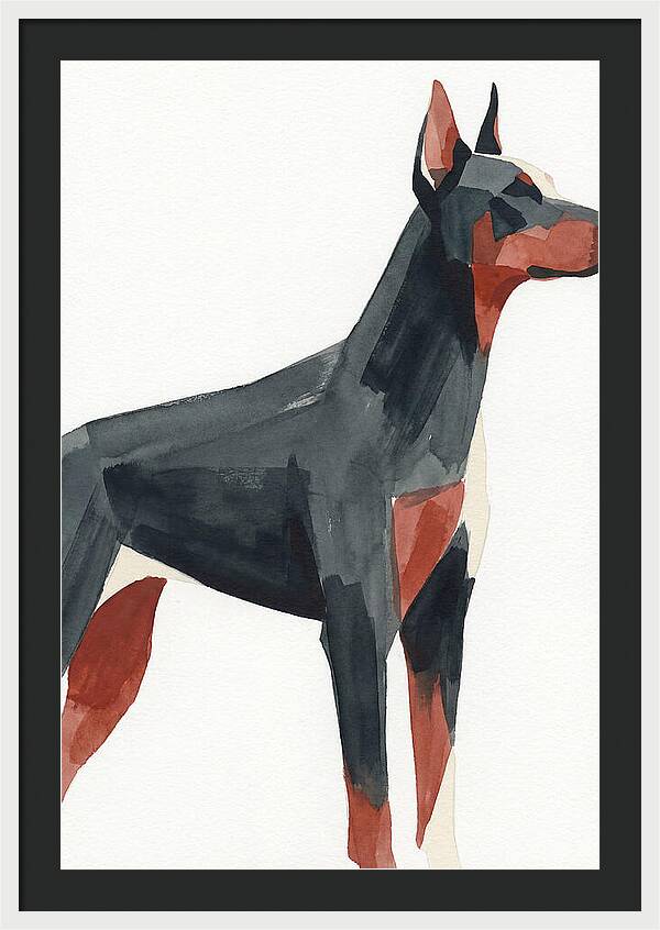 Doberman In Minimalist Style