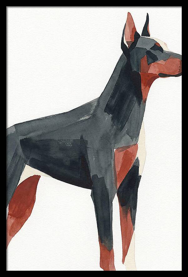 Doberman In Minimalist Style