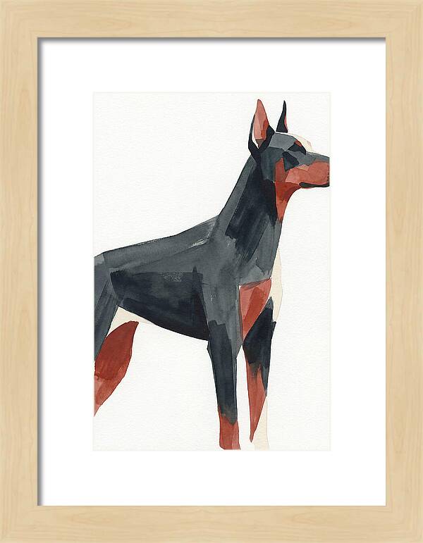Doberman In Minimalist Style