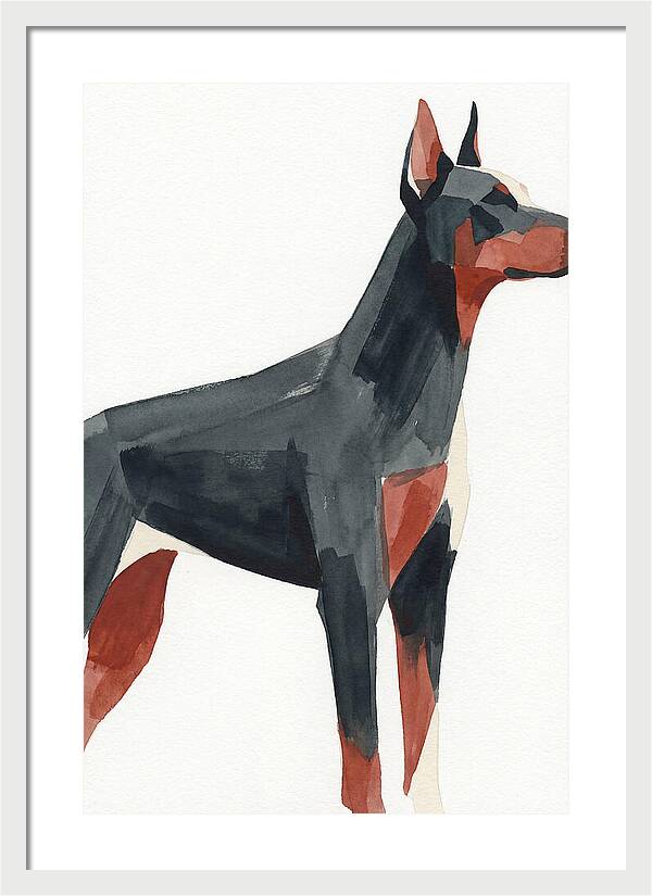 Doberman In Minimalist Style