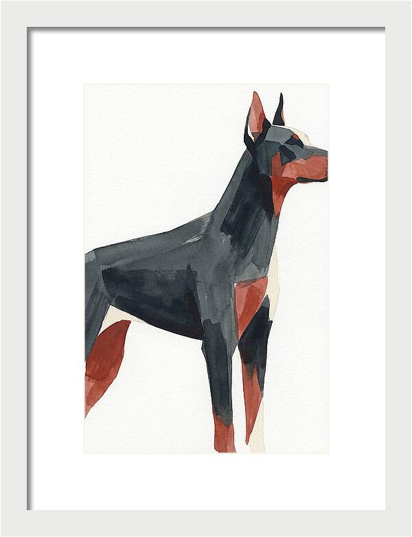 Doberman In Minimalist Style