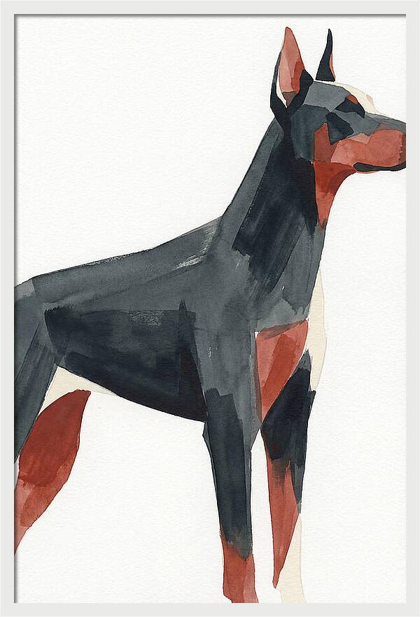 Doberman In Minimalist Style