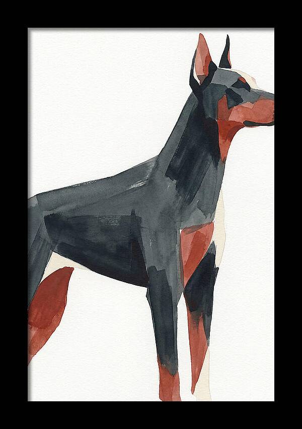 Doberman In Minimalist Style