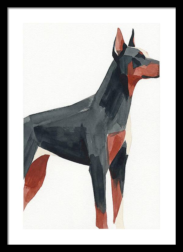 Doberman In Minimalist Style