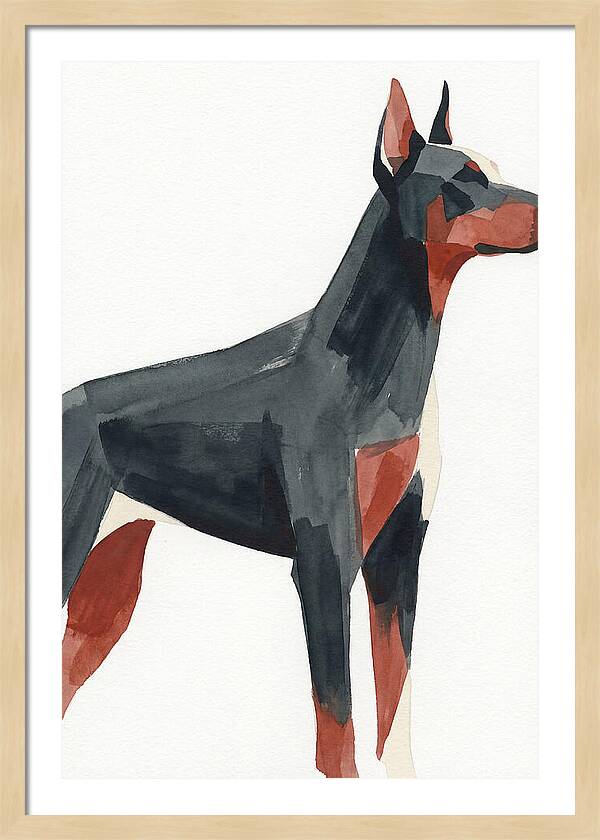 Doberman In Minimalist Style