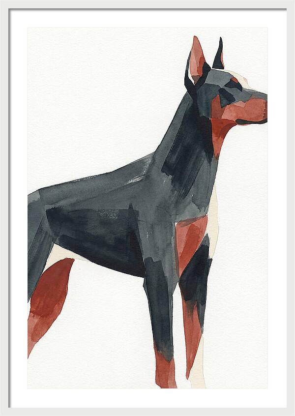 Doberman In Minimalist Style