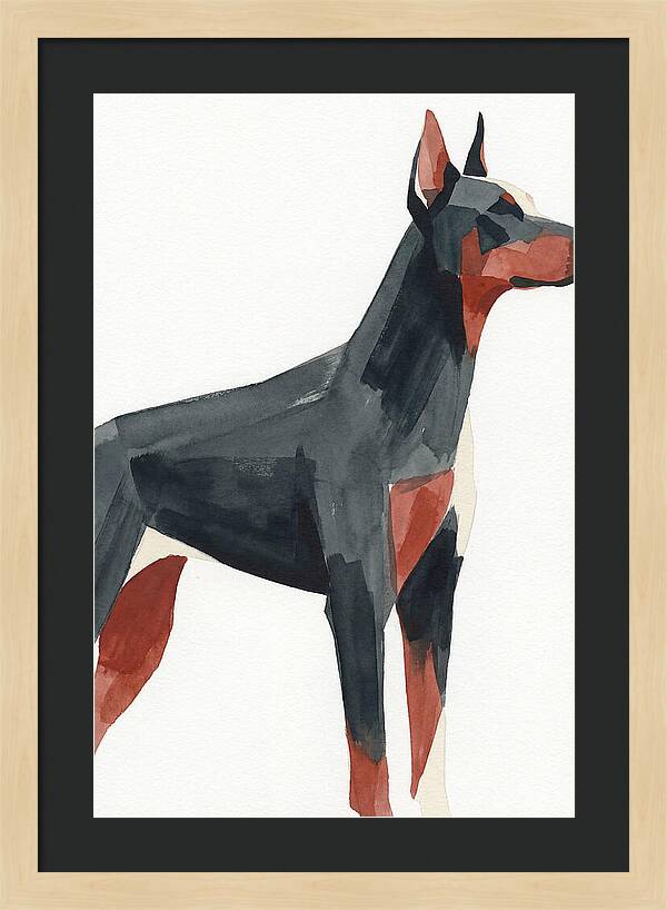 Doberman In Minimalist Style
