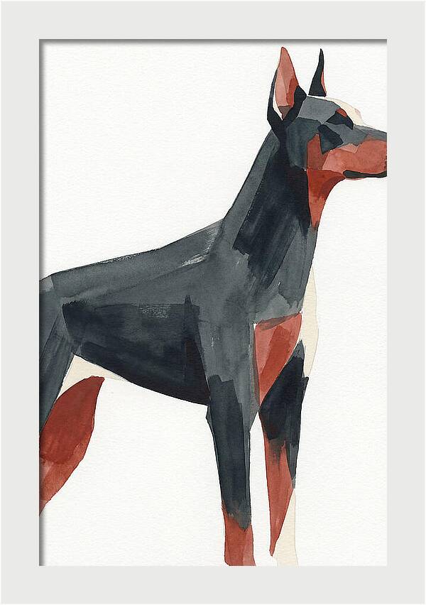 Doberman In Minimalist Style