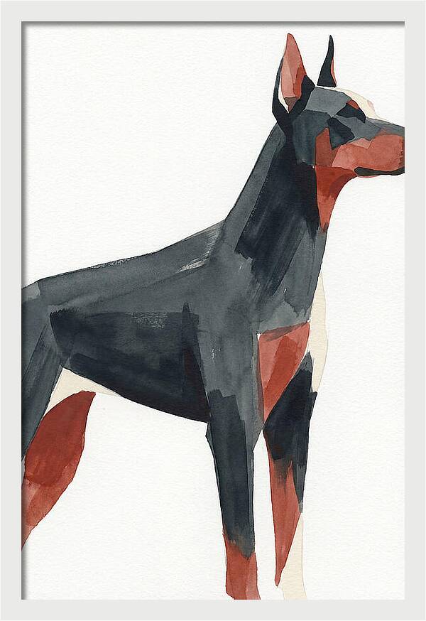 Doberman In Minimalist Style