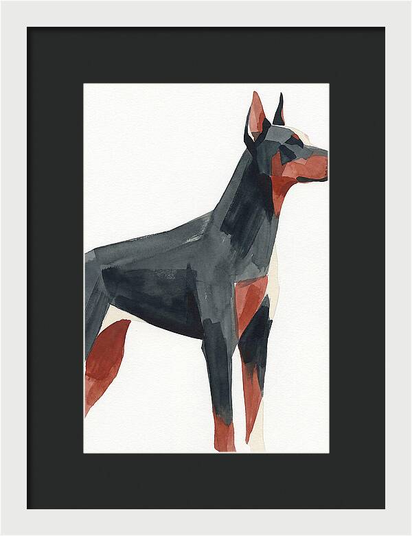 Doberman In Minimalist Style