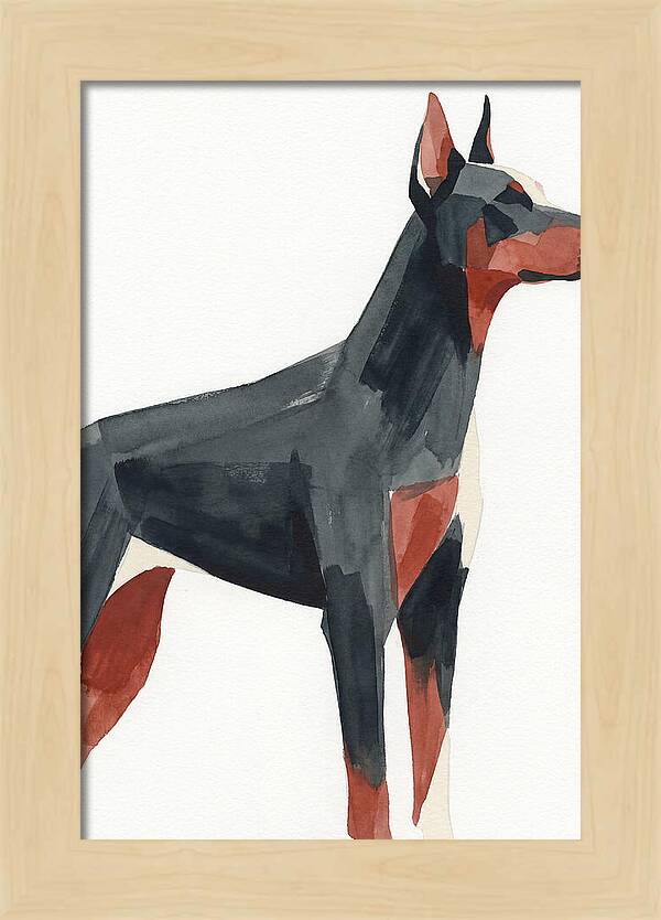 Doberman In Minimalist Style