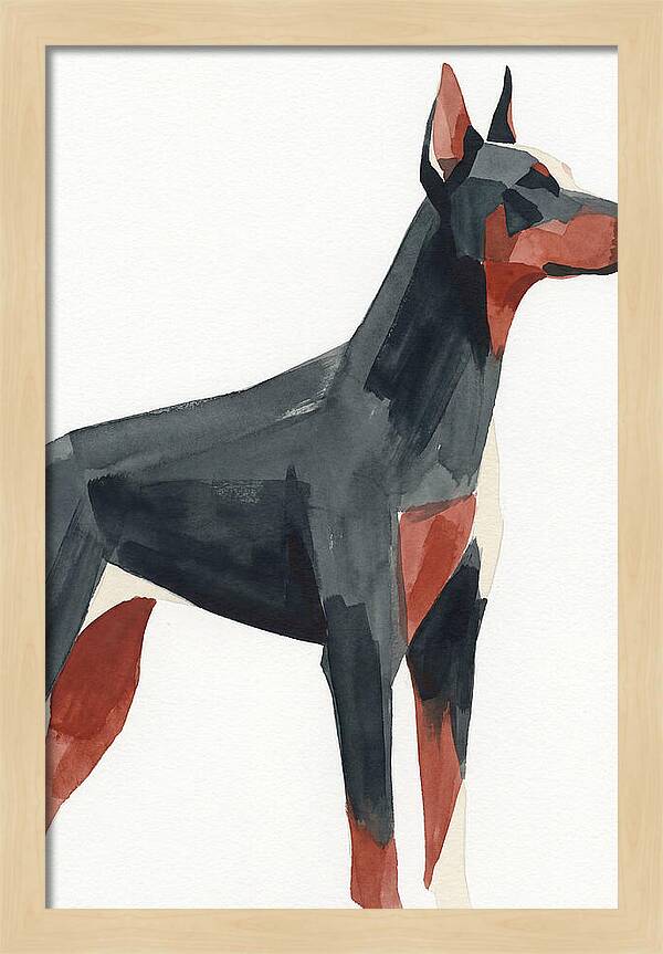 Doberman In Minimalist Style