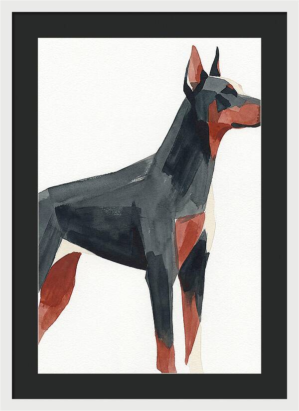 Doberman In Minimalist Style