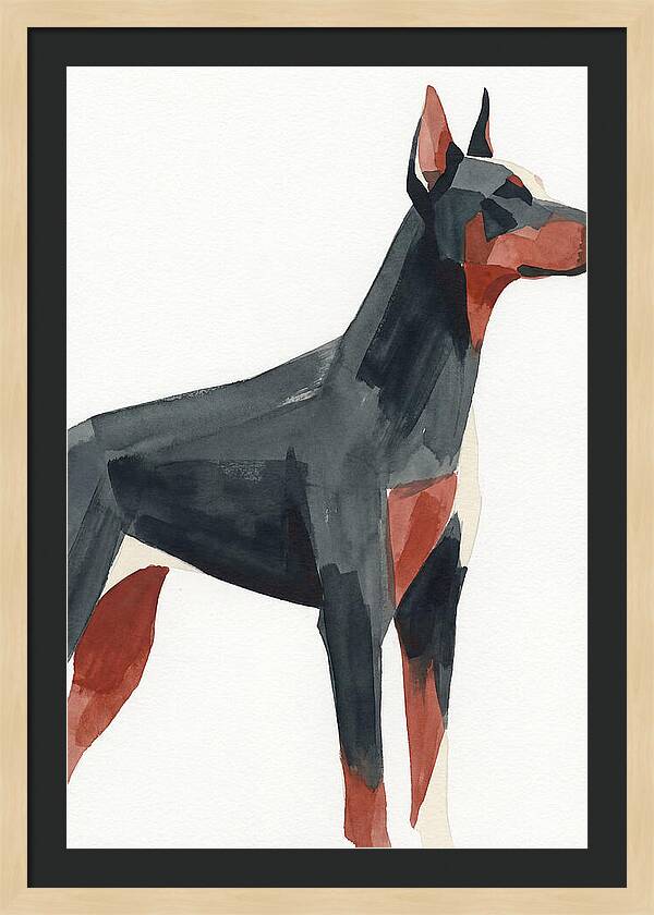 Doberman In Minimalist Style