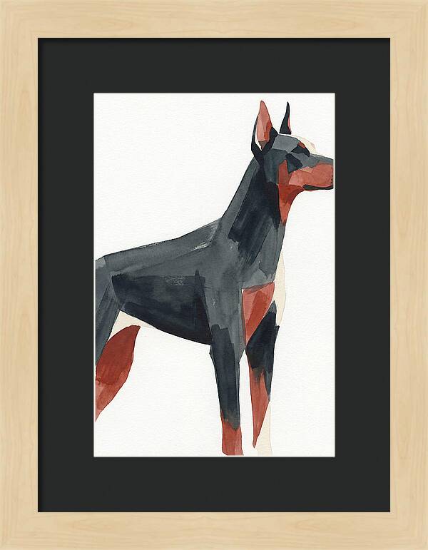 Doberman In Minimalist Style