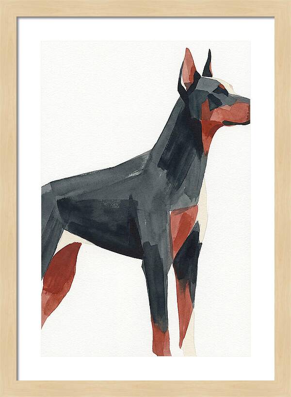 Doberman In Minimalist Style